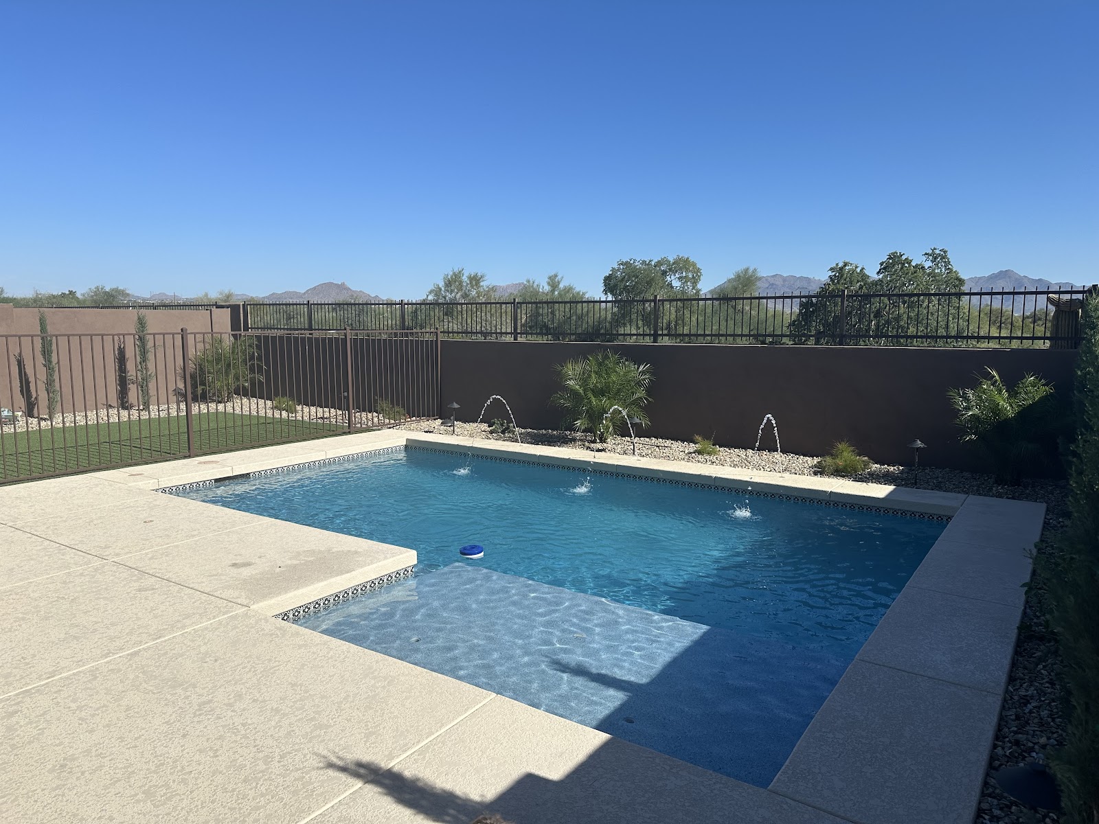 Modern Geometric Pool with Automatic Safety Cover